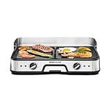 ROMMELSBACHER Tischgrill BBQ 2025, 2 Wende-Grillplatten (geriffelt und glatt), getrennt regelbar, keramische Antihaftbeschichtung (PFAS frei), Temperaturen bis 230 °C, 2 m Kabel, 2000 W