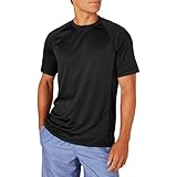 Amazon Essentials Herren Schmal Geschnittenes, Kurzärmeliges, Schnelltrocknendes UPF 50-Bade-T-Shirt, Schwarz, XL