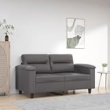 CIADAZ 2-Sitzer-Sofa Grau 120 cm Kunstleder, Loungesofa, Sofas & Couches, Relaxsofa, Couch für Wohnzimmer, Couch Mit Schlaffunktion - 359580