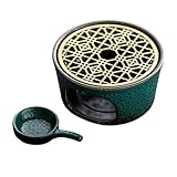 Keramik-Teekannenwärmer, kochender Tee, Haushalt, traditionell, mit Teelichthalter, Grün