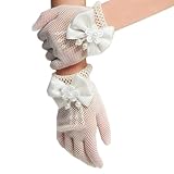 CNAFGBGG Blumenmädchen Fliege Binde Spitzenhandschuhe, Bowknot -Spitzenperlendekor für heilige Kommunion -Festzug Abend...