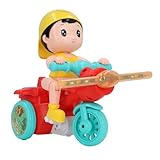 Naroote Elektrisches Dreiradspielzeug, Coole Leichte Dynamische Musik (Rot)