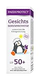 PAEDIPROTECT Gesichtssonnencreme LSF 50+ 30 ml, Sonnencreme Gesicht 50 unterstützt Kollagenbildung, Sonnenschutz parfümfrei, face sunscreen ohne Mikroplastik mildert Hautirritationen, vegan