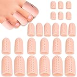 24 Stück Zehenschutz Großer Zeh, Atmungsaktive Silikon Gel Zehenkappen mit 4 Größen, Zehenschutz für Blasen, Hhneraugen, Eingewachsene Zehenngel, Schmerzlinderung Durch Reibung und Mehr