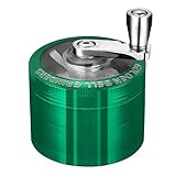 LIHAO Grinder Crusher Pollen 4-Teilig Mühle Handkurbel mit Scraper für Gewürze, Kräuter, Spices, Kaffee (Grün)