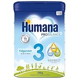 Humana PROBALANCE Folgemilch 3, ab dem 10. Monat, Babynahrung im Anschluss an das Stillen, einer Anfangsnahrung oder einer Folgemilch 2, ideal zum Zufüttern, 750 g