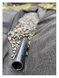 EPYBJYWQ Drainagevlies Geotextilgewebe, 5oz Filtervliesstoff, Unkrautsperrblock for Stützmauer/Einfahrt(Black,1mx95m/3.3ftx311.7ft)