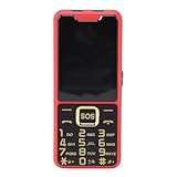 Dpofirs Senior Handy mit Großen Tasten, 2,6 Zoll HD Shatter Screen, SOS Notfall Taschenlampe, 2500 MAh Langlebig Batterie Dual SIM GSM für ältere Menschen Entsperrt (Rot)