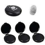 3PCS Fingerabdruck Stempelkissen - Professionelle Schnell Trocknende Stempelkissen für Daumenabdrücke, Tragbar Schwarze Tintenkissen für Büro, Notar, Verträge & ID-Fingerabdruck