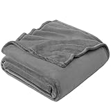 EHEYCIGA Kuscheldecke flauschig Grau, weiche warme Fleecedecke 150x200 als Decke Sofa, Wohndecke oder Couchdecke überwurf