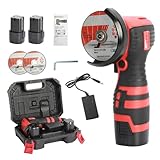 Akku Winkelschleifer 16,8V - Kabelloser Mini Akku Schleifer mit 550W Leistung,10mm Schnittdicke, 2*1,5A Batterie, Ladegerät, Schleifmaschine Zubehör und Werkzeugbox,Handlicher und Portabler Schleifer