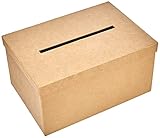Rayher Geschenkkartenbox mit Schlitz, Pappmaché Kartenbox, FSC Recycled 100%, 30x21x15cm (LxBxH), Briefbox, Geldbox, zum Verzieren, 67202000, Natur