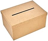 Rayher Geschenkkartenbox mit Schlitz, Pappmaché Kartenbox, FSC Recycled 100%, 30x21x15cm (LxBxH), Briefbox, Geldbox, zum Verzieren, 67202000