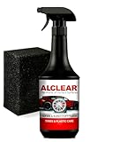 ALCLEAR 721RK Reifenglanz 1000 ml, mit Auftragsschwamm, seidenmatt, UV-Schutz, farbauffrischend,für Reifenflanken, Kunststoff, Türgummi, Gummipflege, Autopflege, Fahrzeugaufbereitung, Auto Detailing
