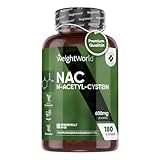 NAC - N-Acetyl L-Cystein - Natürliche Antioxidantien - 180 Kapseln - 600mg je Kapsel - 6 Monate Vorrat - Glutathion - Aminosäuren - N Acetyl Cystein - Hohe Bioverfügbarkeit - Vegan - WeightWorld