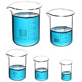 Beekeg 5 Stück Messbecher Klein 5ml+10ml+25ml+50ml+100ml Sets für Labor-Messbecher