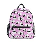 Jungen Mädchen Kleinkind Rucksack Kind Schulranzen Panda Kinder Mini Kawaii Rucksäcke Rucksack Kleine Büchertasche Kinderrucksack mit Brustgurt Namensschild, Panda 142, Einheitsgröße, Kinderrucksack