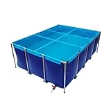 Generisch Robuster, großer Koiteich aus PVC für Zucht und Aquakultur, oberirdischer Gartenpool für Fischzucht, vorübergehendes Halten und Beobachten – ideal für die Bewässerung (2 m x 1 m x 0,6 m)