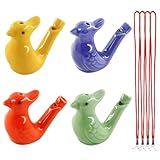 Dongcill 4-teilige Keramische Vogelpfeife, Vogelstimmen Vogelpfeife für Kinder, für Heimdekorationsornamente, Spiele im Freien