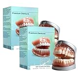 Kompletter Satz Zahnersatz, Flexible Vollprothesenlösung der neuen Generation, Premium Custom Dentures, für Männer und Frauen Ideal, weich und bequem (2 set)