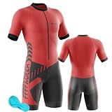 Triathlon Anzug Herren - Einteiliges Radtrikot - Trisuit Einteiler – Triathlonanzug - Triathlon Einteiler Kurz - 3Taschen für Wettkampf Run, Cycle, Swim,Strumpfhosen (Type 8,M)