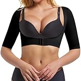 ONEW Damen Arm Former Oberarme Schlanker Shaper Buckel Haltungskorrektur Top Brustsstützung Shapewear Unterhemd Ärmel Kompression Korsett Schwarz L