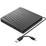 QDSYLQ Externes DVD Laufwerk, USB 3.0 & Type-C Tragbar CD DVD +/-RW Brenner Optical Drive DVD Laufwerk Extern für Laptop, PC, Desktop, MacBook, iMac, Windows 11/10/8/7/XP/Linux/Vista/MacOS