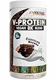 Vegan Protein – SCHOKOLADE - V-Protein 8K Blend - unglaublich lecker & cremig - mit Protein aus Sonnenblume, Reis, Erbse, Hanf, Kürbis uvm. - pflanzliches Proteinpulver mit 74% Eiweiß