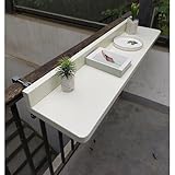 Balkontisch klappbar Verstellbar Wandgeländer Tisch Platzsparend Outdoor Beistelltisch Wetterfest