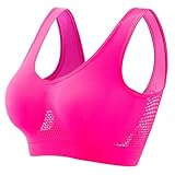 Flodxo Sport-BHs für Damen, hohe Unterstützung, große Brust, ohne Bügel, Übergröße, Komfort, weich, bauchfreies Top, BH, hohe Schlagkraft, Vollschalen-Bralette für große Brüste, Netzstoff