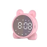 ZXSXDSAX Wecker Bluetooth Speaker Alarm Clock Sleep Bedside Alarm Clock Bedroom Electronic Clock Snooze Alarm Clock(Pink)