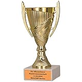 Larius Sieger Pokal - Fußball Ehrenpreis Trophäe Geschenk mit Wunschtext (ohne Wunschtext, Gold)