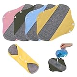 8 Stück Waschbare Slipeinlagen, Wiederverwendbare Stoffbinden, Waschbare Binden aus Natürliche Baumwolle, Bequem und Atmungsaktiv, Waschbar Damenbinden für alle Frauen(23*11cm, Rosa, Grün, Gelb, Blau)