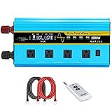 DC 12V 24 V bis AC 220 V Autokraftwechselrichter 8000W Reiner Sinus -Wellenleistungskonverter mit Smart Digital Display -Bildschirm und Fernbedienung,8000W-24V