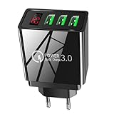 3-Port-Wandladegerät, Mehrfach-Port-Wandladegerät - 3-Port-Mit Digitalanzeige - PD 3.0 Schnellladeblock, Wandladegeräte Für Tablet-Computer, Mobiltelefone