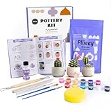 Pllieay Kreatives Töpferset für Erwachsene – Mit allem inkl. Keramik bemalen Set, Werkzeugen & Anleitung. Perfektes DIY Set für zu Hause!