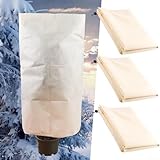 XXL Wintervlies Pflanzenabdeckung, Beige, 2 Stück Frostschutzbeutel für große Palmen (1,4 m x 2 m)