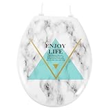 Gadpiparty Toilettensitz Abdeckung Mit Marmor Förmiger Wc Sitz Plastik Toilettensitz Einfache Montage Pflege Und Funktional Für Ihr Badezimmer