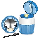 Tablettenmörser 3-in-1 – Tablettenteiler & Tablettenschneider, Pillenmörser, Edelstahl-Schleifkopf, BPA-frei, mit Tablettenfach, kompakt (8×5,5 cm), inkl. Reinigungsbürste