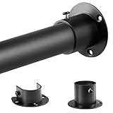 Garderobenstange Schwarz, Ausziehbare Kleiderstange 74-130cm,1 Set Teleskop-Schrankstange für Schlafzimmer Schrank-Kleiderstange （Durchmesser 32 x 28 mm）