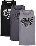 JACK & JONES Herren Tank-Tops | Sportliche und lässige ärmellose Shirts | Vielfältige Prints | Schmale Passform und atmungsaktive Baumwolle (3er Opt - 3 (3er Havka TT, XXL))