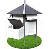 Melko Hühnerstall 6-Eck Hühnerhaus 131x125CM Hühnervoliere aus Holz Geflügelstall mit wasserdichter Dachpappe inkl. Nestbox | für 5-8 Hühner |