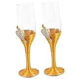 Alipis 2St Kristallgläser jahrestage goldhochzeit geburtstagseinladungen feste feiern wedding y Hochzeit Weingläser Hochzeitsgeschenke für paar Weingläser Flöten Hochzeitsweinflöten Glas