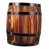 Cabilock Kleines Holzfass Retro Weinkübel aus Massivem Holz Kunstvolle Fassdekoration für Zuhause Bar und Garten Langlebig und Handgefertigt für Kreative