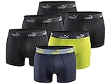 PUMA Herren Boxershort Limited Statement Edition 6er Pack - Black-Blue-Lime New - Gr. L