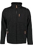 OS Trachten Orbis Herren Fleecejacke Strickfleecejacke Freizeitjacke mit Stehkragen hochgeschlossen Nucku, Größe:L, Farbe:anthrazit