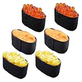 LRXIYODE 6 Stück Teiliges Realistisches Sushi Deko aus Künstlichem Onigiri Modell Lebensechte Nachbildung für Fotografie Partydekoration und Sushi Shop Präsentation Wiederverwendbar und