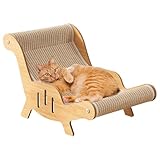 Kratzbaum mit Entspannungsbereich für Katzen, Liege mit Kratzbrett für Kätzchen | Kratzbaum in Form eines Katzenstuhls - für Wohnzimmer, Büro, Balkon, Innenbereich, Hotel, Camping