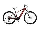 Fischer E-Mountainbike MONTIS 7.0i Elektrofahrrad für Damen und Herren, RH 49 cm, Mittelmotor 70 Nm, 36 V Akku, Purpurrot, 49cm-630Wh
