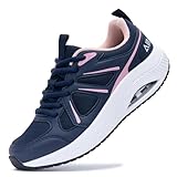 WNA Step Up Damen Orthopädisch Schuhe Arch Support leichte Walkingschuhe Sneaker Laufschuhe,EU Größe 40,Schwarzblau